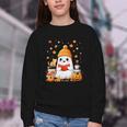Cute Beanie Ghost Bookworm Cozy Book Reading Halloween Youth Crewneck Sweatshirt Cute Beanie Ghost Bookworm Cozy Book Reading Halloween Youth Crewneck Sweatshirt
