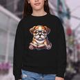 Cute Dog Puppy English Bulldog Reading Book Youth Crewneck Sweatshirt Cute Dog Puppy English Bulldog Reading Book Youth Crewneck Sweatshirt