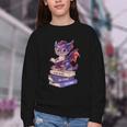 Cute Dragon Read Books Be Kind Stay Weird Book Lover Youth Crewneck Sweatshirt