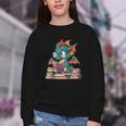 Cute Dragon Reading a Book Bookworm For Men Women Kid Youth Crewneck Sweatshirt