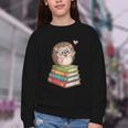 Cute Hedgehog Reading Books Animal Lover Reader Bookworm Youth Crewneck Sweatshirt Cute Hedgehog Reading Books Animal Lover Reader Bookworm Youth Crewneck Sweatshirt