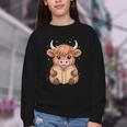 Cute Highland Cow Reading Book Youth Crewneck Sweatshirt Cute Highland Cow Reading Book Youth Crewneck Sweatshirt