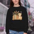 Cute Kawaii Cat Books Flowers Youth Crewneck Sweatshirt