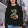 Cute Kawaii Dragon Fantasy Book Lover Book Nerd Youth Crewneck Sweatshirt Cute Kawaii Dragon Fantasy Book Lover Book Nerd Youth Crewneck Sweatshirt