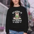 Cute Otter Reading Book Lover Sea Otters Animal Lover Youth Crewneck Sweatshirt