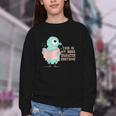 Cute Pigeon This Is My Book Character Costume For Reading Youth Crewneck Sweatshirt