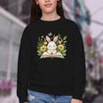 Cute Rabbit And Book Women Girls Reading Book Rabbit Lover Youth Crewneck Sweatshirt Cute Rabbit And Book Women Girls Reading Book Rabbit Lover Youth Crewneck Sweatshirt