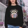 Cute Reading Owl Book Lover Teacher Librarian Bookworm Youth Crewneck Sweatshirt Cute Reading Owl Book Lover Teacher Librarian Bookworm Youth Crewneck Sweatshirt