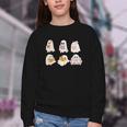 Cute Spooky Reading Book Halloween Fall Ghost Autumn Youth Crewneck Sweatshirt