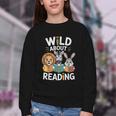 Cute Wildlife Zoo Animals For Book Reader Bookworms Youth Crewneck Sweatshirt