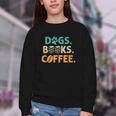 Dogs Books Coffee Reading Book Lover Youth Crewneck Sweatshirt