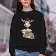 Donkey Reading Book Read Books Be Kind Stay Weird Librarian Youth Crewneck Sweatshirt