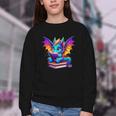 Dragon Reading a Book Bookworm Book Youth Crewneck Sweatshirt