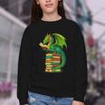 Dragon Reading Books Matching Bookworm Readers Librarian Youth Crewneck Sweatshirt