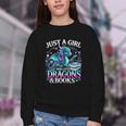 Dragon Reading Just A Girl Who Loves Dragons And Books Youth Crewneck Sweatshirt Dragon Reading Just A Girl Who Loves Dragons And Books Youth Crewneck Sweatshirt