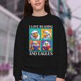 Eagle Love Reading And Eagles Child Book Lover Youth Crewneck Sweatshirt