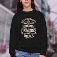 Easily Distracted By Books & Dragons Bookworm Reading Youth Crewneck Sweatshirt