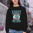 Easily Distracted By Books And Dragons Nerds Youth Crewneck Sweatshirt