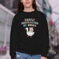 Easily Distracted By Books Silly-Goose Bookish Library Read Youth Crewneck Sweatshirt Easily Distracted By Books Silly-Goose Bookish Library Read Youth Crewneck Sweatshirt