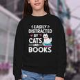 Easily Distracted By Cats And Books Cute Cat And Book Lovers Youth Crewneck Sweatshirt Easily Distracted By Cats And Books Cute Cat And Book Lovers Youth Crewneck Sweatshirt