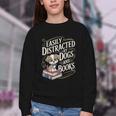 Easily Distracted By Dogs And Books Reader Animal Dog Youth Crewneck Sweatshirt