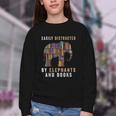 Easily Distracted By Elephants And Books Elephant Youth Crewneck Sweatshirt