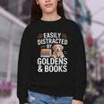 Easily Distracted By Goldens & Books Golden Retriever Dog Youth Crewneck Sweatshirt