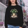 Easily Distracted By Plants And Books Youth Crewneck Sweatshirt