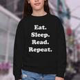 Eat Sleep Read Repeat Book Enthusiast Youth Crewneck Sweatshirt