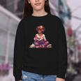 Educated Melanin Queen Afro Women Reading Book History Youth Crewneck Sweatshirt
