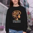 Education Is Freedom Afro Woman Book Illustration Youth Crewneck Sweatshirt