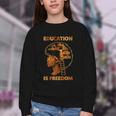 Education Is Freedom Teacher Book Black History Month Youth Crewneck Sweatshirt