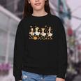 Fall Goose Reading Book Teacher Autumn Pumpkin Cozy Season Youth Crewneck Sweatshirt