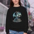 Fantasy Dragon Reading Magical Book Lover Halloween Vibes Youth Crewneck Sweatshirt