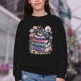 Fantasy Drama Tragedy Cute Cat Book Lover Readers Librarians Youth Crewneck Sweatshirt Fantasy Drama Tragedy Cute Cat Book Lover Readers Librarians Youth Crewneck Sweatshirt