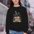 Fantasy Drama Tragedy Reading Lover Book Cat Humor Youth Crewneck Sweatshirt
