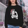 Female Librarian Rosie Riveter Book Guardian Woman Youth Crewneck Sweatshirt Female Librarian Rosie Riveter Book Guardian Woman Youth Crewneck Sweatshirt