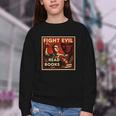 Fight Evil Read Books Propaganda Poster Youth Crewneck Sweatshirt Fight Evil Read Books Propaganda Poster Youth Crewneck Sweatshirt