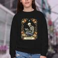 Floral Tarot Card The Reader Skeleton Reading Book Youth Crewneck Sweatshirt