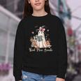 Ghost Reading Book Coquette Bow Halloween Girl Kid Teacher Youth Crewneck Sweatshirt Ghost Reading Book Coquette Bow Halloween Girl Kid Teacher Youth Crewneck Sweatshirt