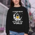 Good Book Is Out Of This World Astronaut Moon Space Reading Youth Crewneck Sweatshirt Good Book Is Out Of This World Astronaut Moon Space Reading Youth Crewneck Sweatshirt