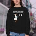 Goose Reading 67 Six Seven Meme Teacher Book Lover Youth Crewneck Sweatshirt