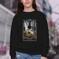 Gothic Book Lover Skeleton Youth Crewneck Sweatshirt