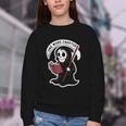 Grim Reaper Bookworm Cute Book Reading Halloween Youth Crewneck Sweatshirt