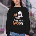 Halloween Teacher Women Cute Reading Ghost Read More Books Youth Crewneck Sweatshirt Halloween Teacher Women Cute Reading Ghost Read More Books Youth Crewneck Sweatshirt