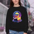 Humor Rubber Duck Reading Book Youth Crewneck Sweatshirt Humor Rubber Duck Reading Book Youth Crewneck Sweatshirt