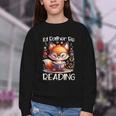 I'd Rather Be Reading Cute Fox Book Lover Reader Bookworm Youth Crewneck Sweatshirt