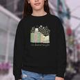 I'm Booked Tonight Cozy Floral Book Lover Graphic Youth Crewneck Sweatshirt