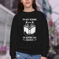 I’m Not Reading I’m Judging You Silently Fun Cat Book Lover Youth Crewneck Sweatshirt I’m Not Reading I’m Judging You Silently Fun Cat Book Lover Youth Crewneck Sweatshirt