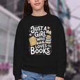 Just a Girl Who Loves Books Bookish Readers Book Lover Girls Youth Crewneck Sweatshirt